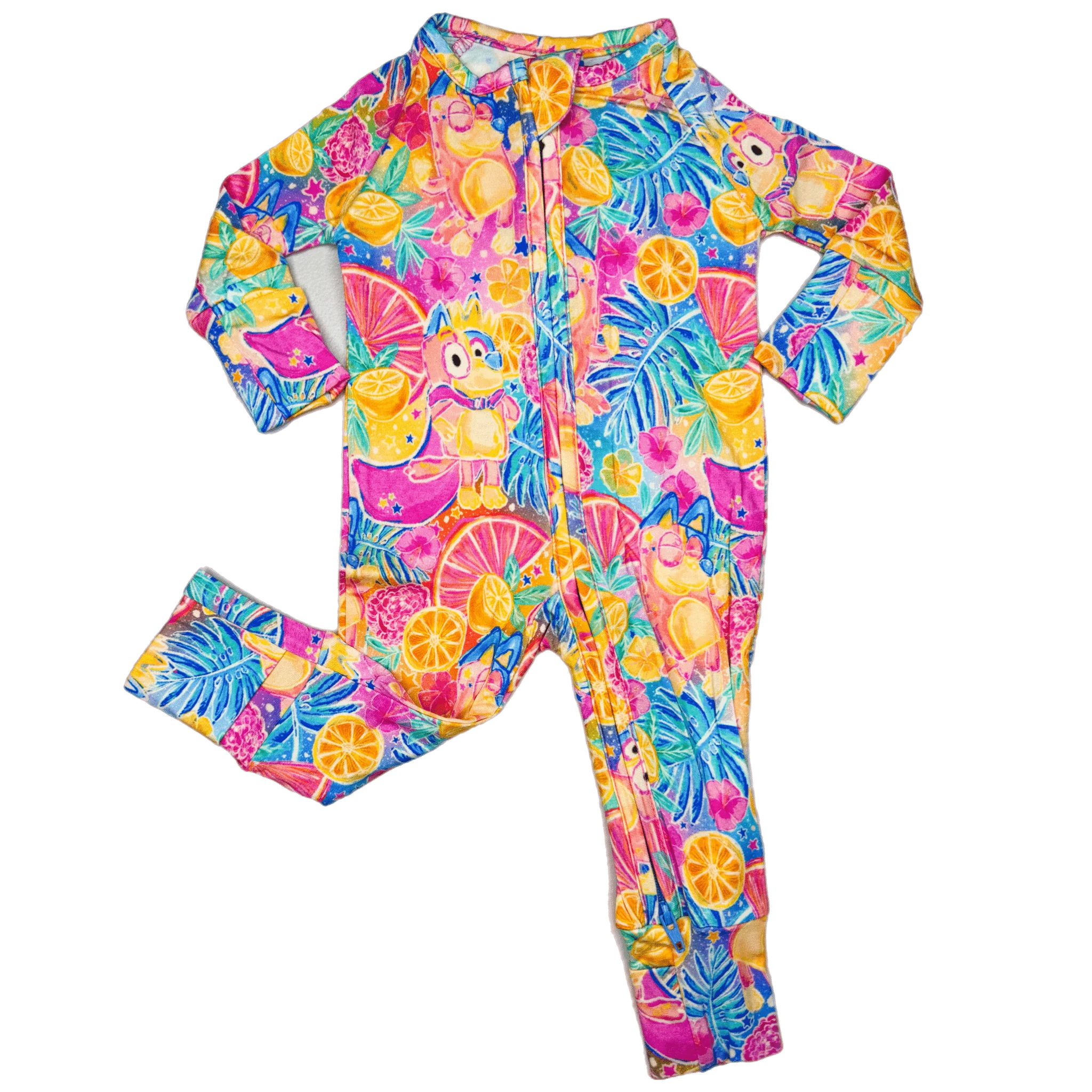 Fruit Party - Bamboo Viscose Zippies - 6-12 Months