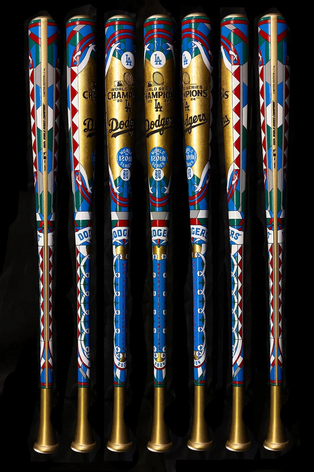 2024 World Series "stained Glass Edition" - Los Angeles Dodgers - Art Bat (mlb) - Cherry Moulding