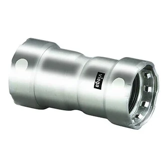 Viega Megapress 3/4" Stainless Steel 304 Coupling W/stop - Double Press Connection - Smart Connect Technology | 95290
