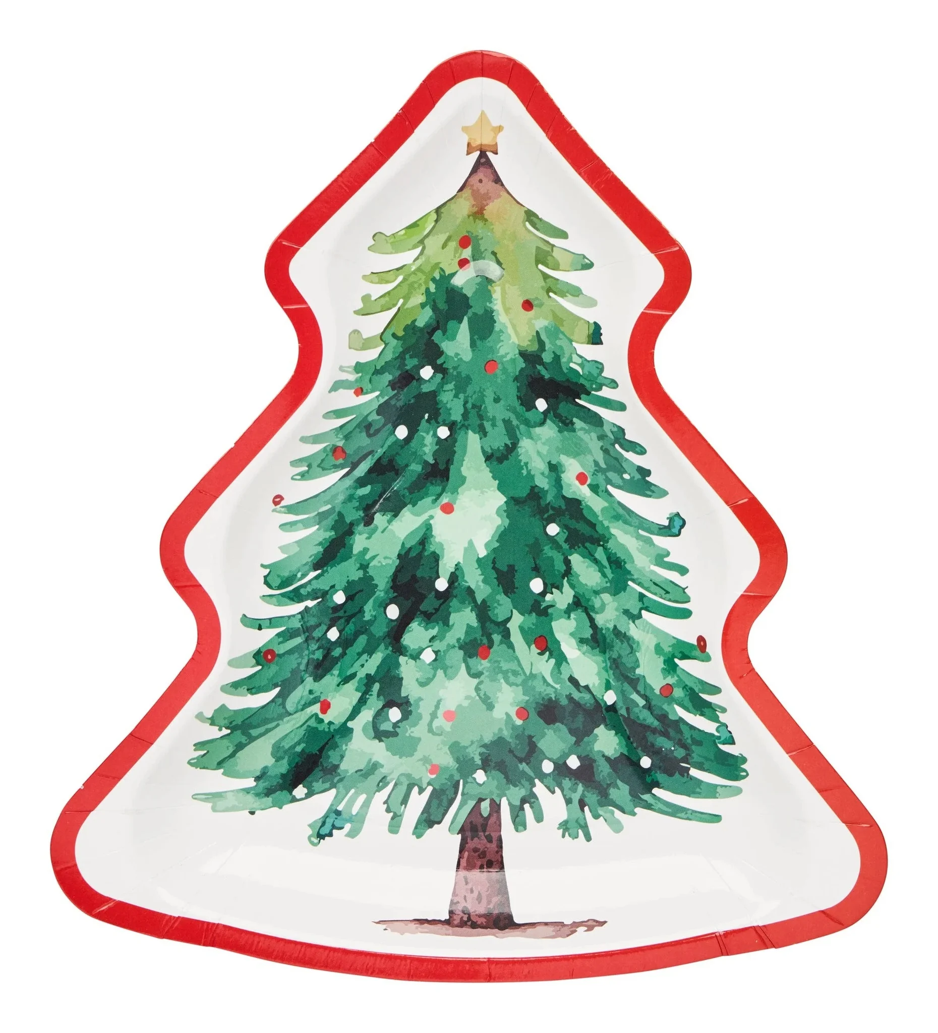 Tree Salad Plate Merry And Bright, Package Of 8