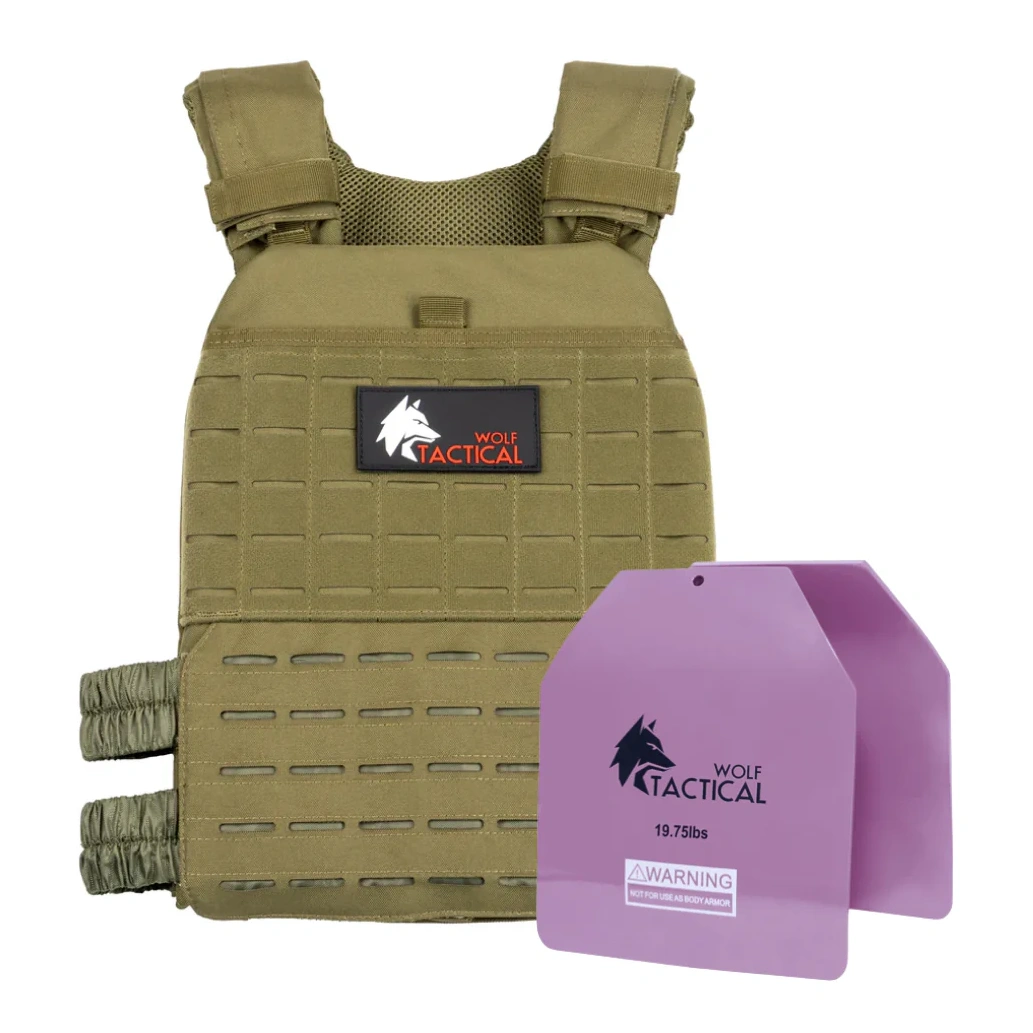 Weighted Vest Plate Carrier And Curved Weight Vest Plates (flash Sale) – Wolf Tactical 19.75lb Pair/od Green