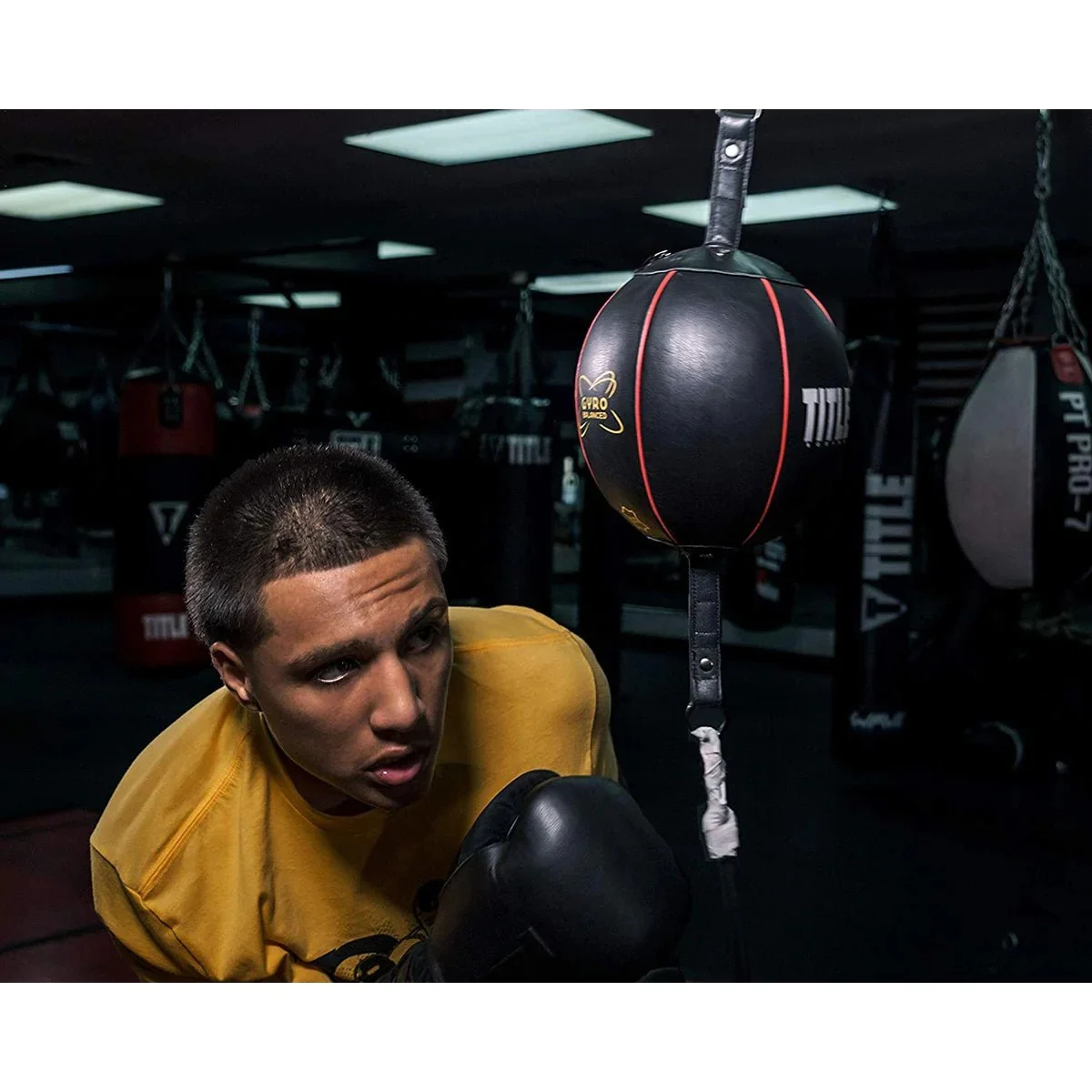 Title Boxing Gyro Balanced Leather Double End Bag - Black