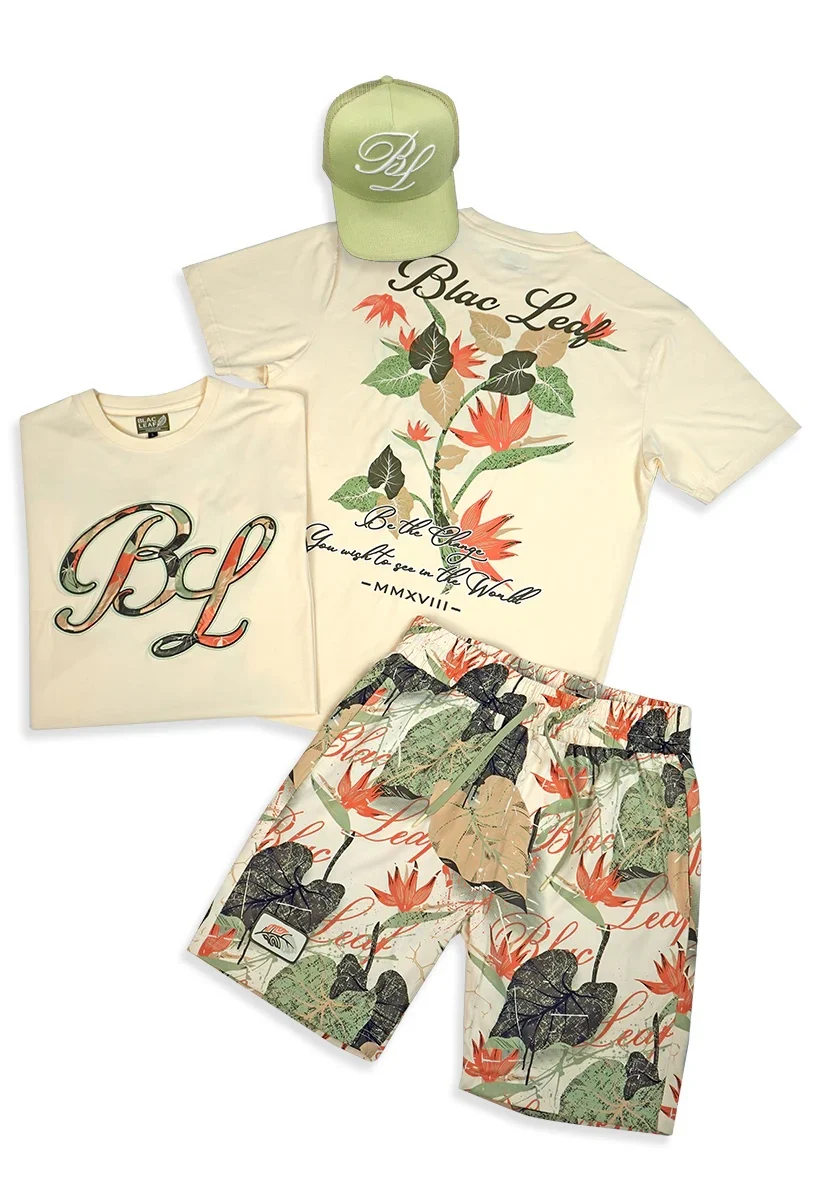 Leaf Arrangement Shirt, Short, And Trucker Hat Bundle