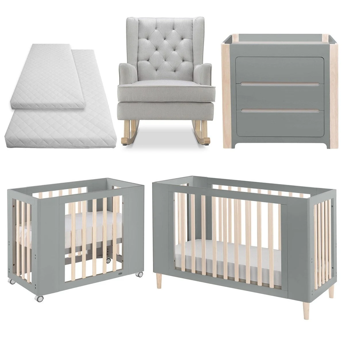 Cocoon Evoke 4in1 Nursery Room Set, Dove Grey