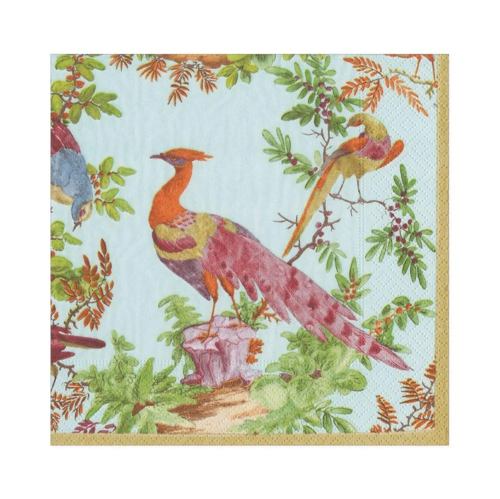 Chelsea Birds Paper Luncheon Napkins In Celadon - 20 Per Package