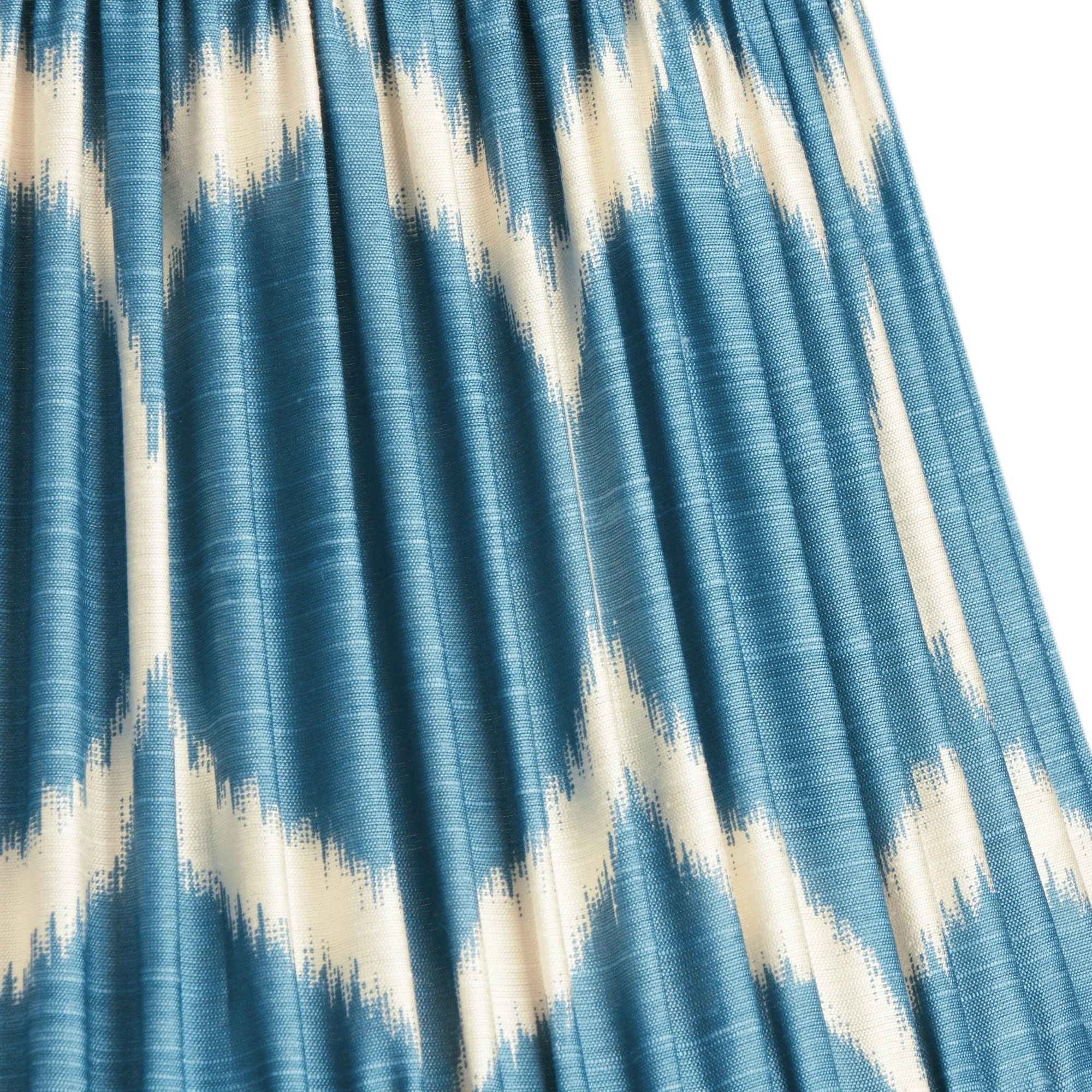 6 Inch Empire Shade For Cordless Lamps In Yoda Ikat Printed Turkish Blue Silk