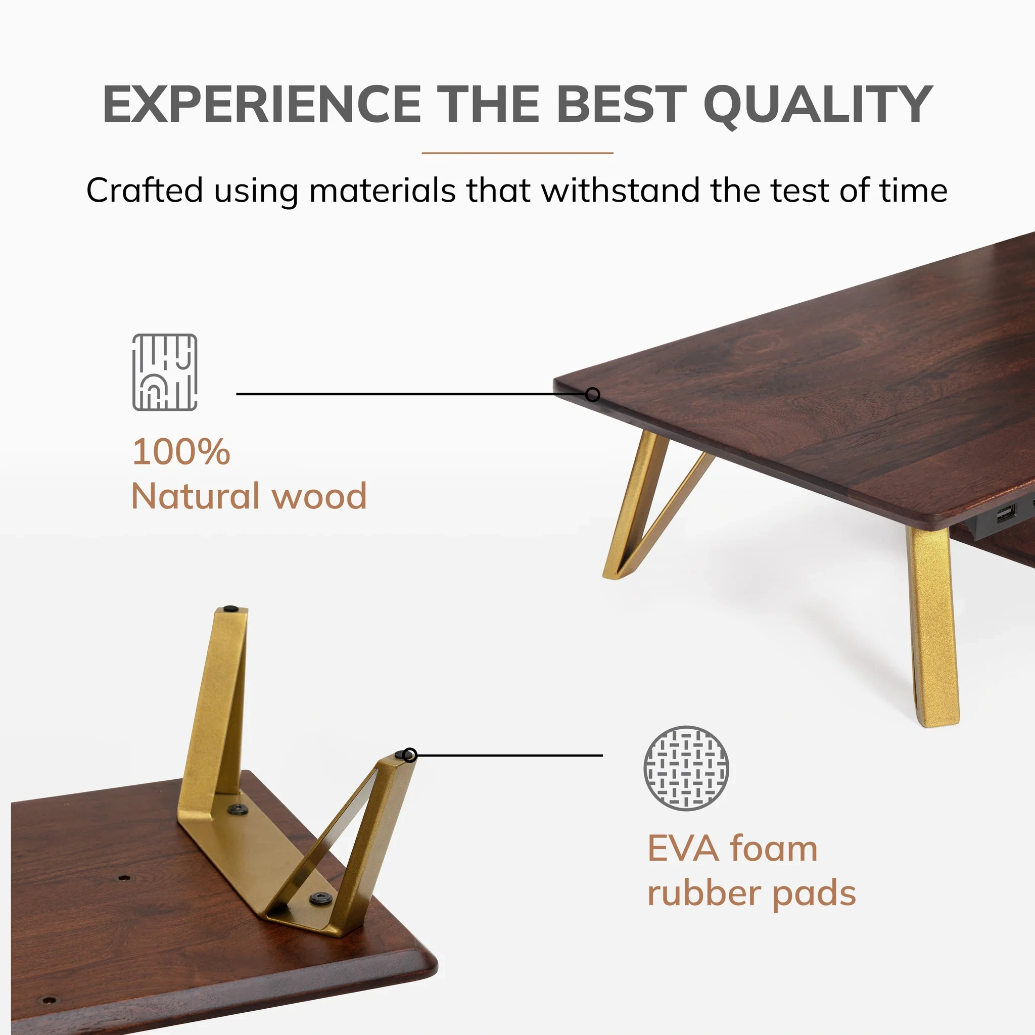 Breton Monitor Stand With Drawer - Nickel/add Usb Ports