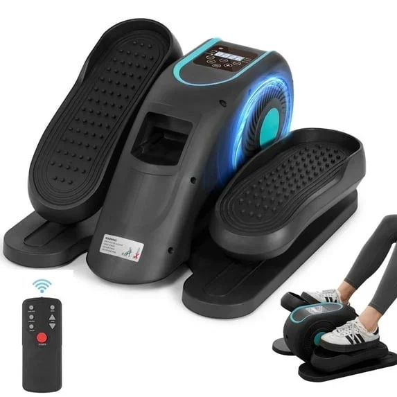 Naipo Electric Under Desk Elliptical Leg Exerciser Remote Control Training Machines Mini Elliptical With 12 Adjustable Speeds Portable Seated Pedal Exerciser Fathers Day Gifts