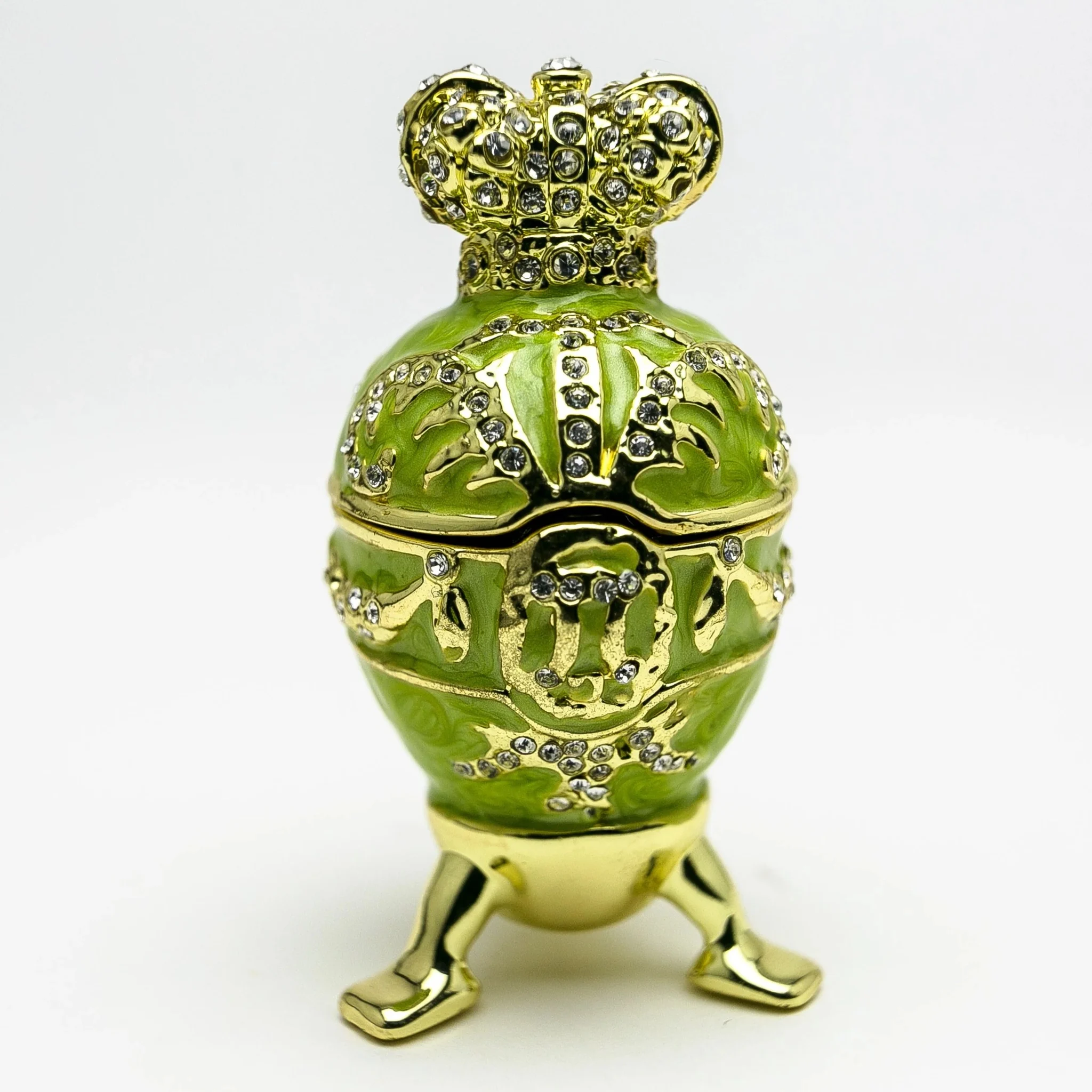 Green Faberge Egg With Heart On Top