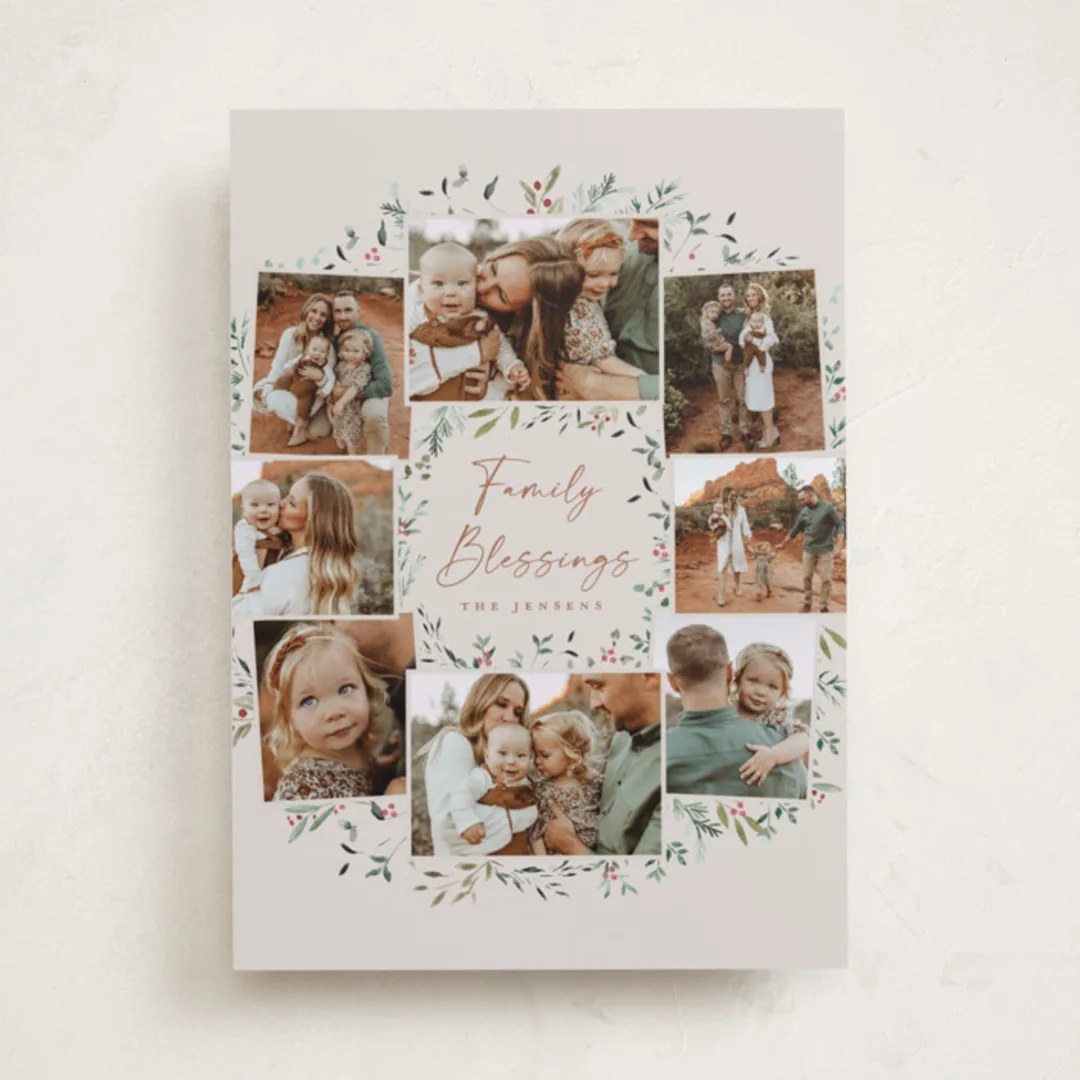 Keepsake Wreath Christmas Photo Cards