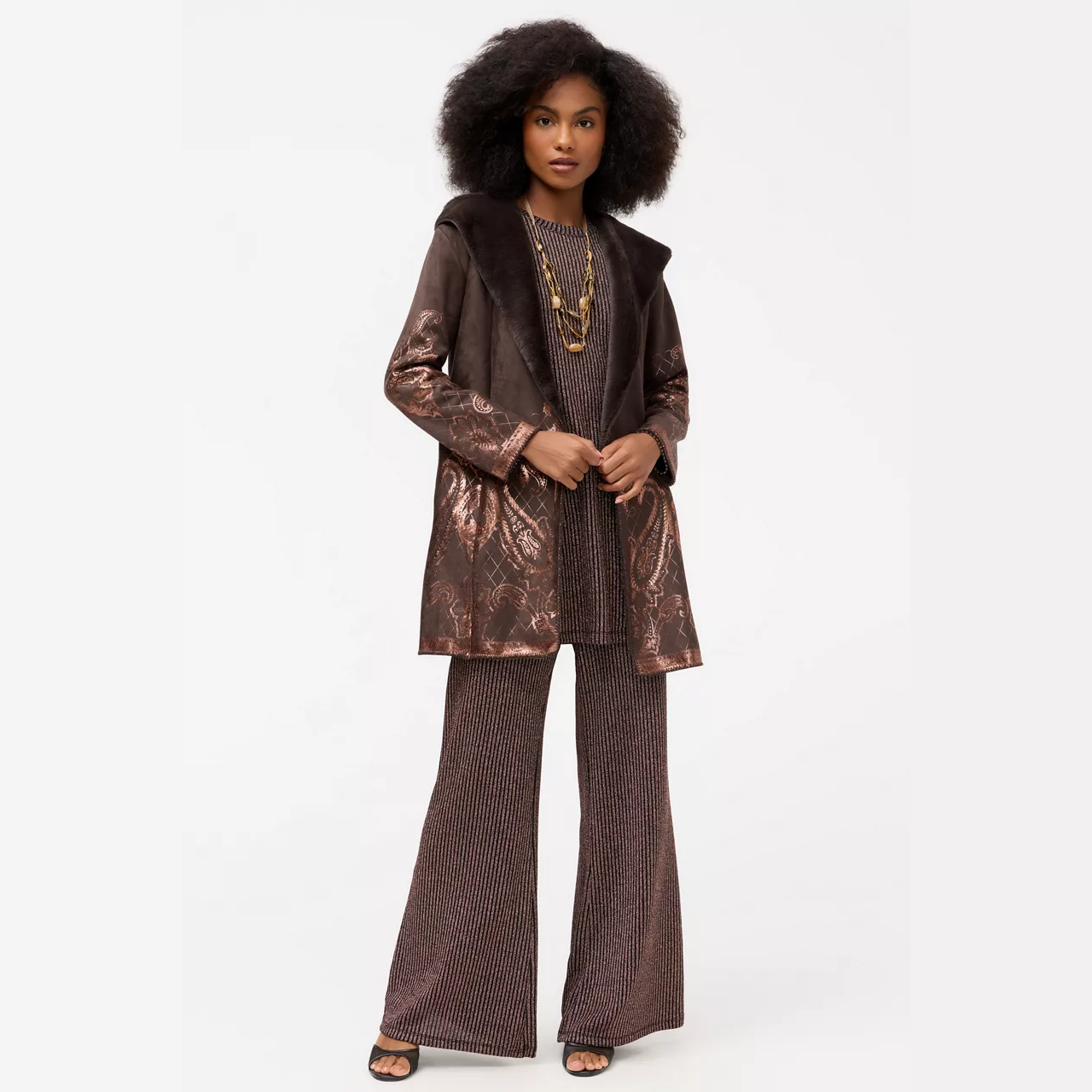 Lasei Faux Suede Fur Coat