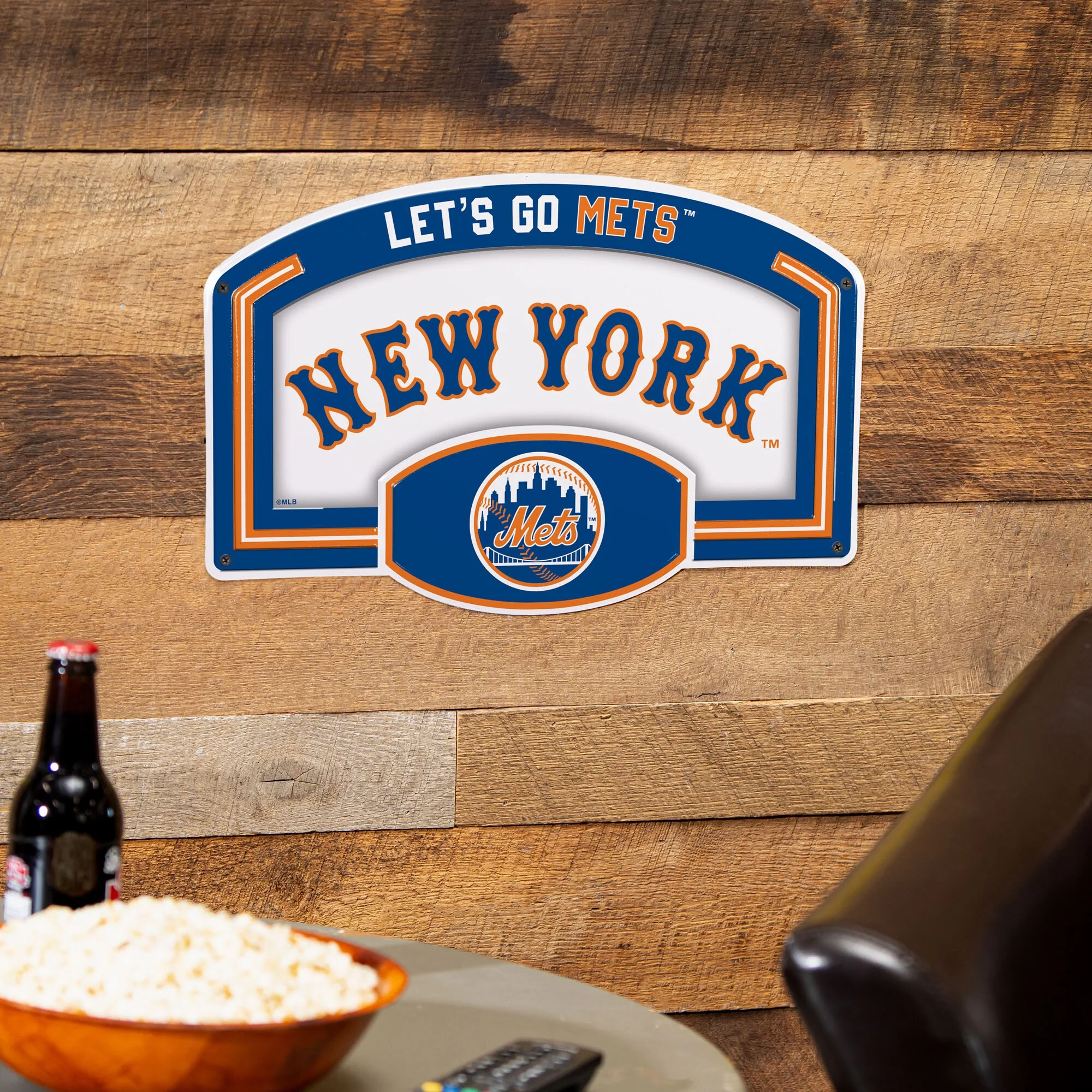 New York Mets 11" X 17" Embossed Usa Steel Buckle Wall Sign
