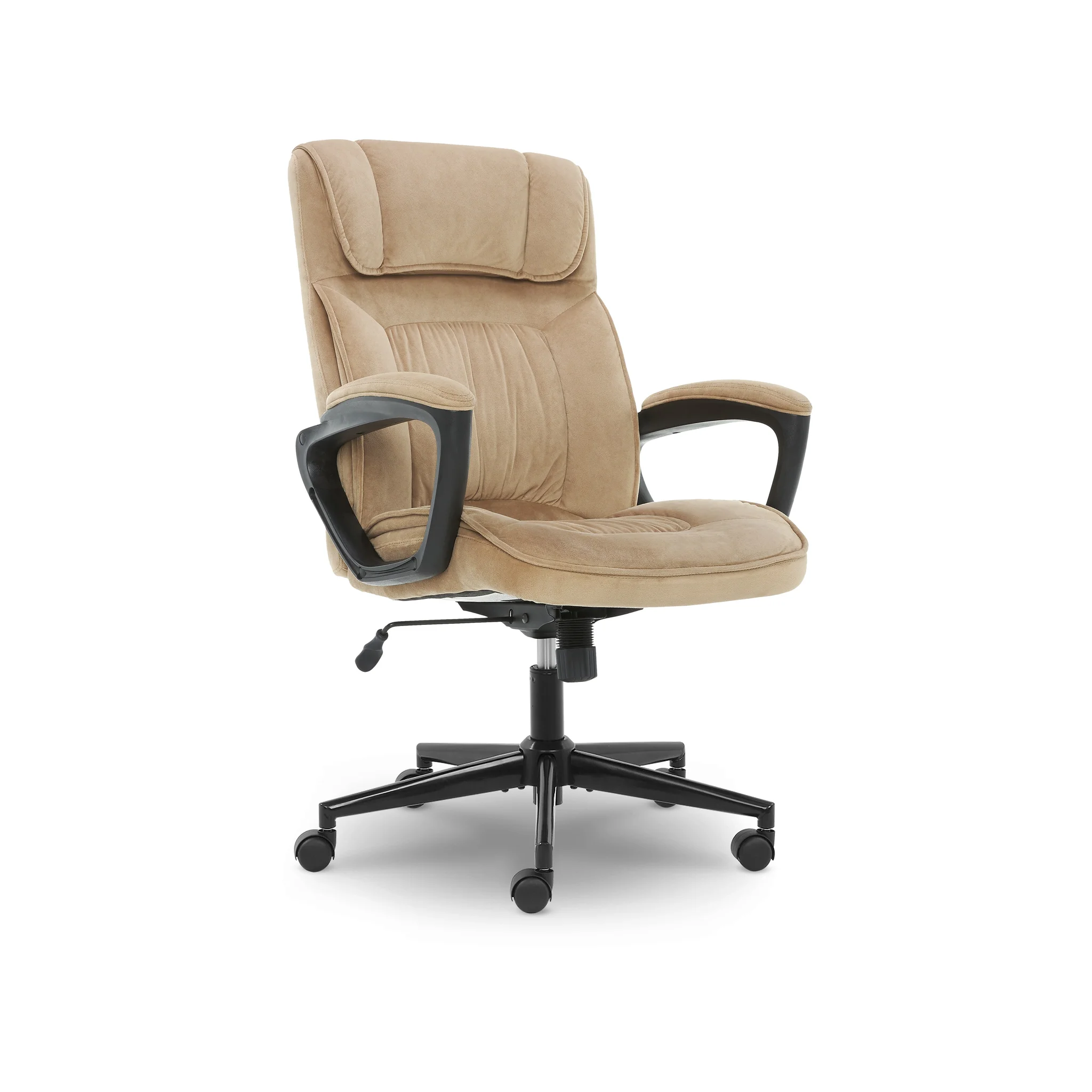 Serta Hannah I Ergonomic Microfiber Swivel Executive Chair Light Beige