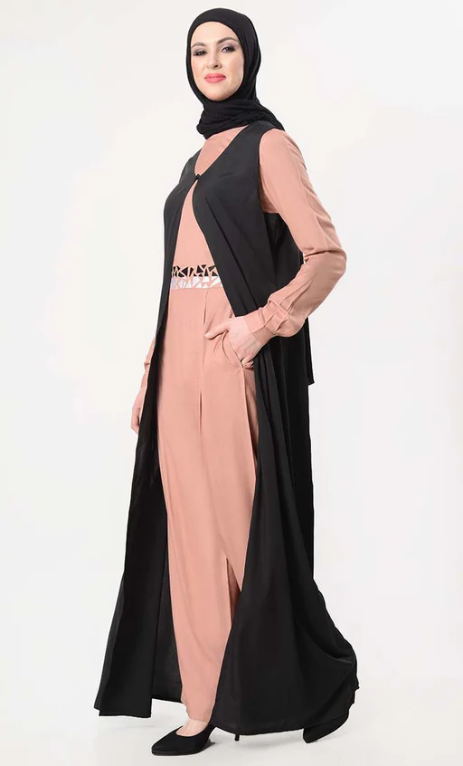Geometric Embroidered Jumpsuit With Shrug - Xs/52