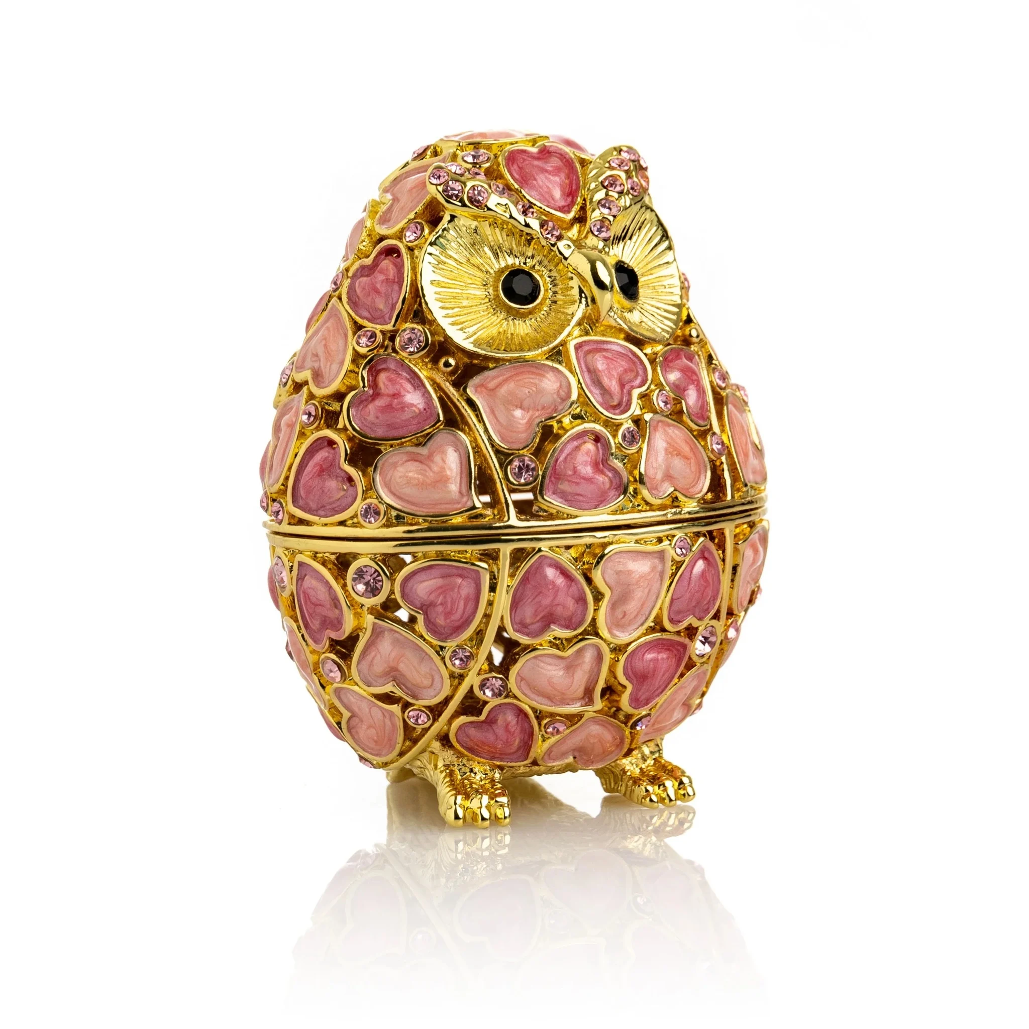Golden Owl With Hearts