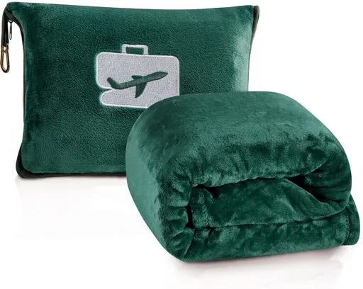 Noble House Comfort Fly Travel Pillow & Blanket 40x70 - Green