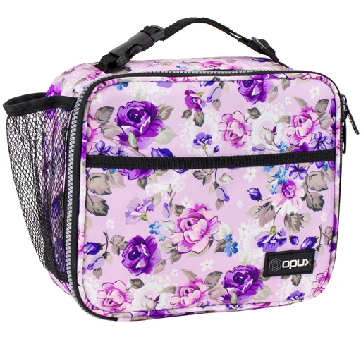 Horizontal Lunch Box - 6 Cans - Floral Purple