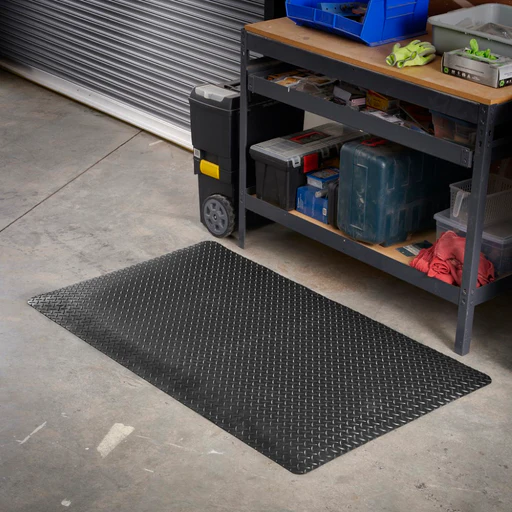 Custom Heavy Duty Diamond-plate Sponge Mats # 7/8, Black, 4' X - 30'