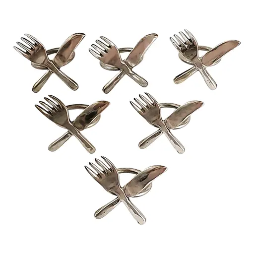 Napkin Rings Silver Plate Set Of 6