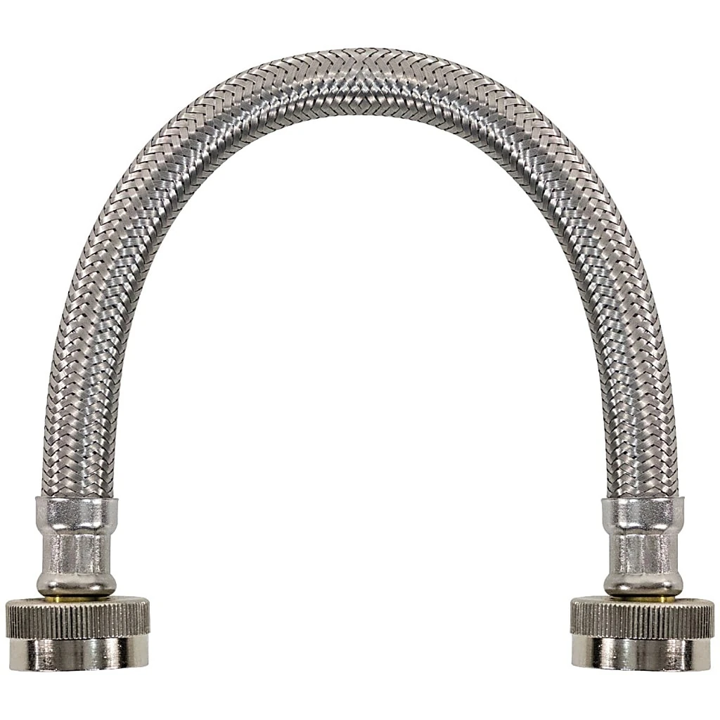 Certified Appliance Accessories Braided Stainless Steel Water-inlet Hose Female To Female 12 Inch