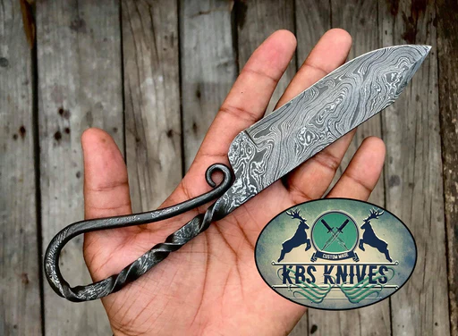 Full Tang Custom Hand Forged Damascus Steel Forged Knife