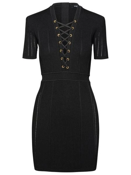 Short Fine Ribbed Knit Dress