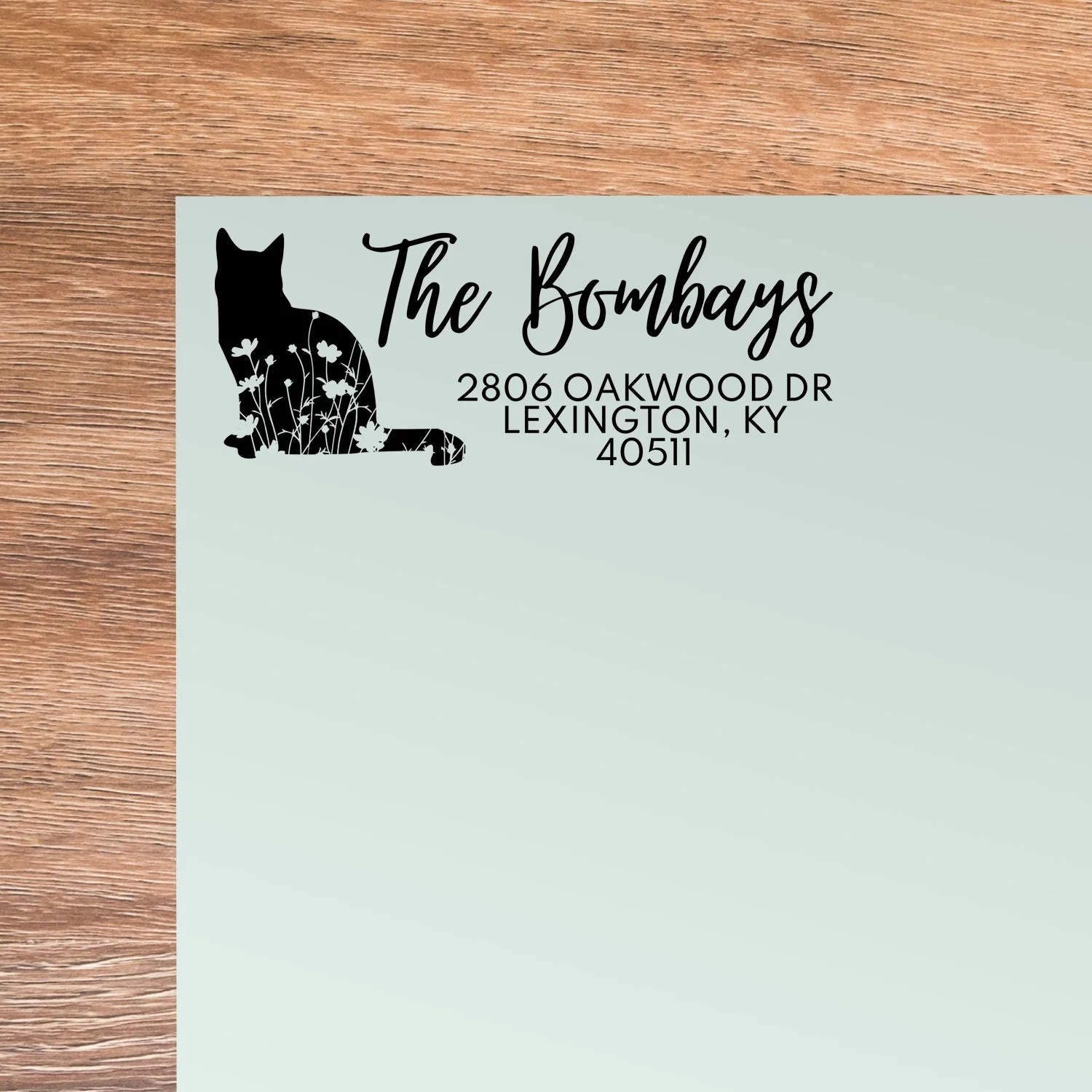 Cat Address Stamp - Extra Large/red