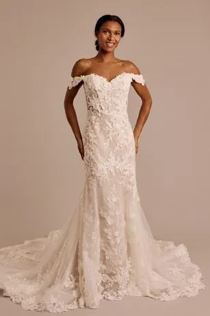 Lace Off-the-shoulder Sweetheart Wedding Dress