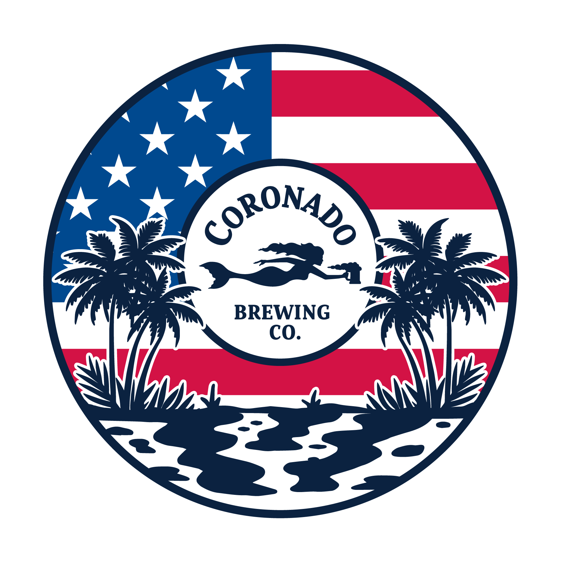 Usa Stamp Circle Vinyl Sticker