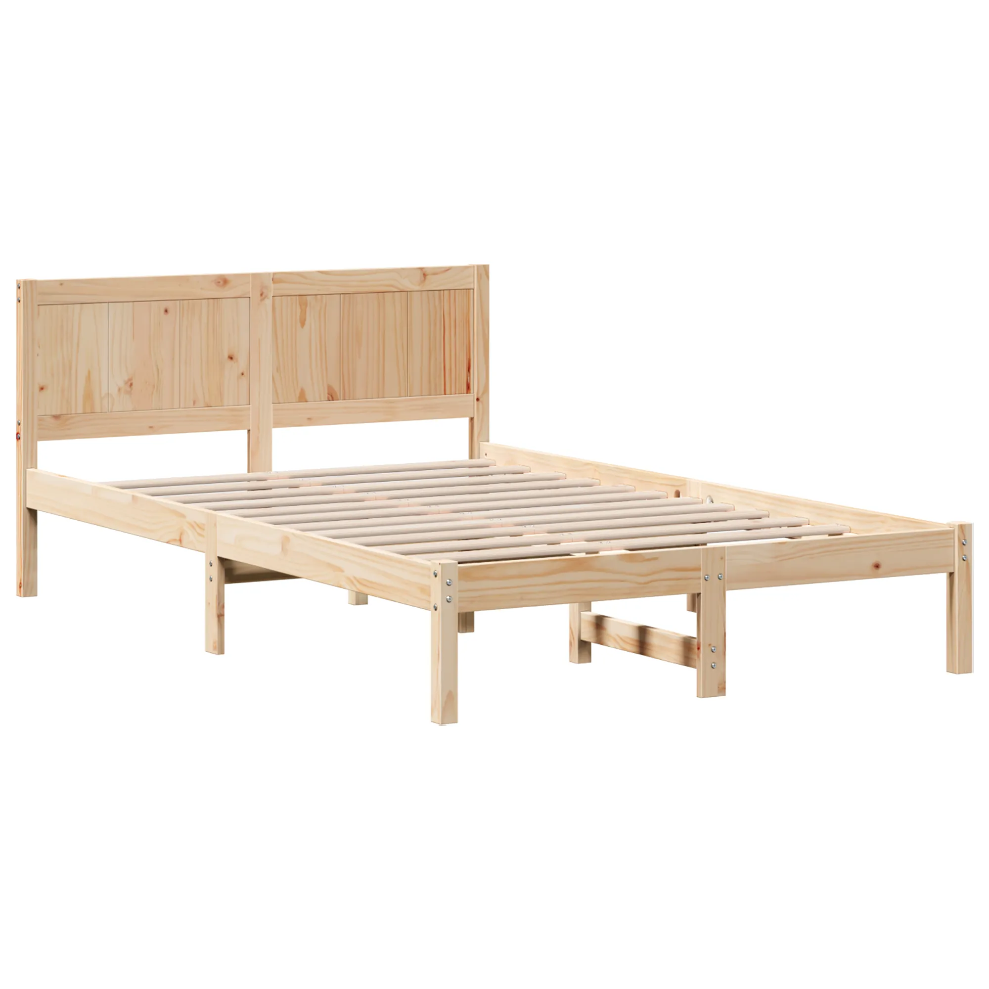 Pine Wood Bed Frame Natural Solid Pine Wood 120 X 190 Cm Durable