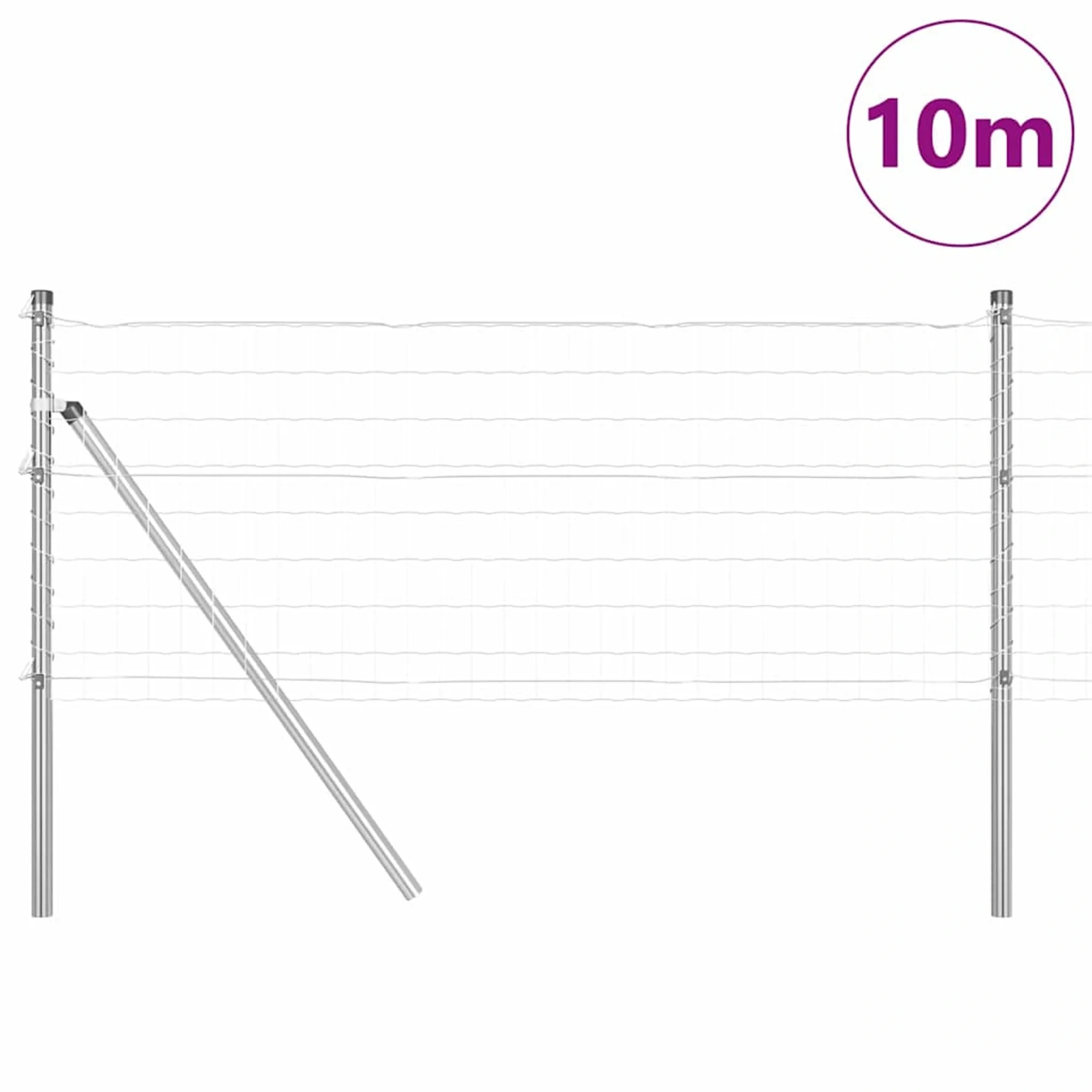 Practical Euro Fence With 7 Posts 0.6x10 M Galvanised Steel