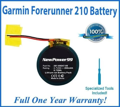 Garmin Forerunner 210 Battery Replacement Kit With Special Installation Tools, Extended Life Battery And Full One Year Warranty