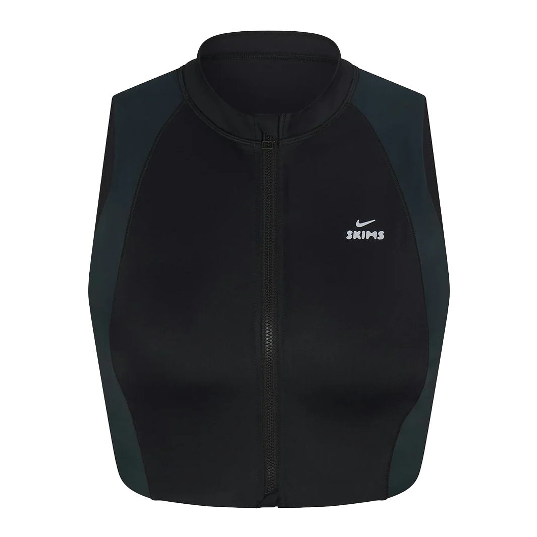 Shine Front Zip Bra Nike Obsidian And Dark Teal Skm048