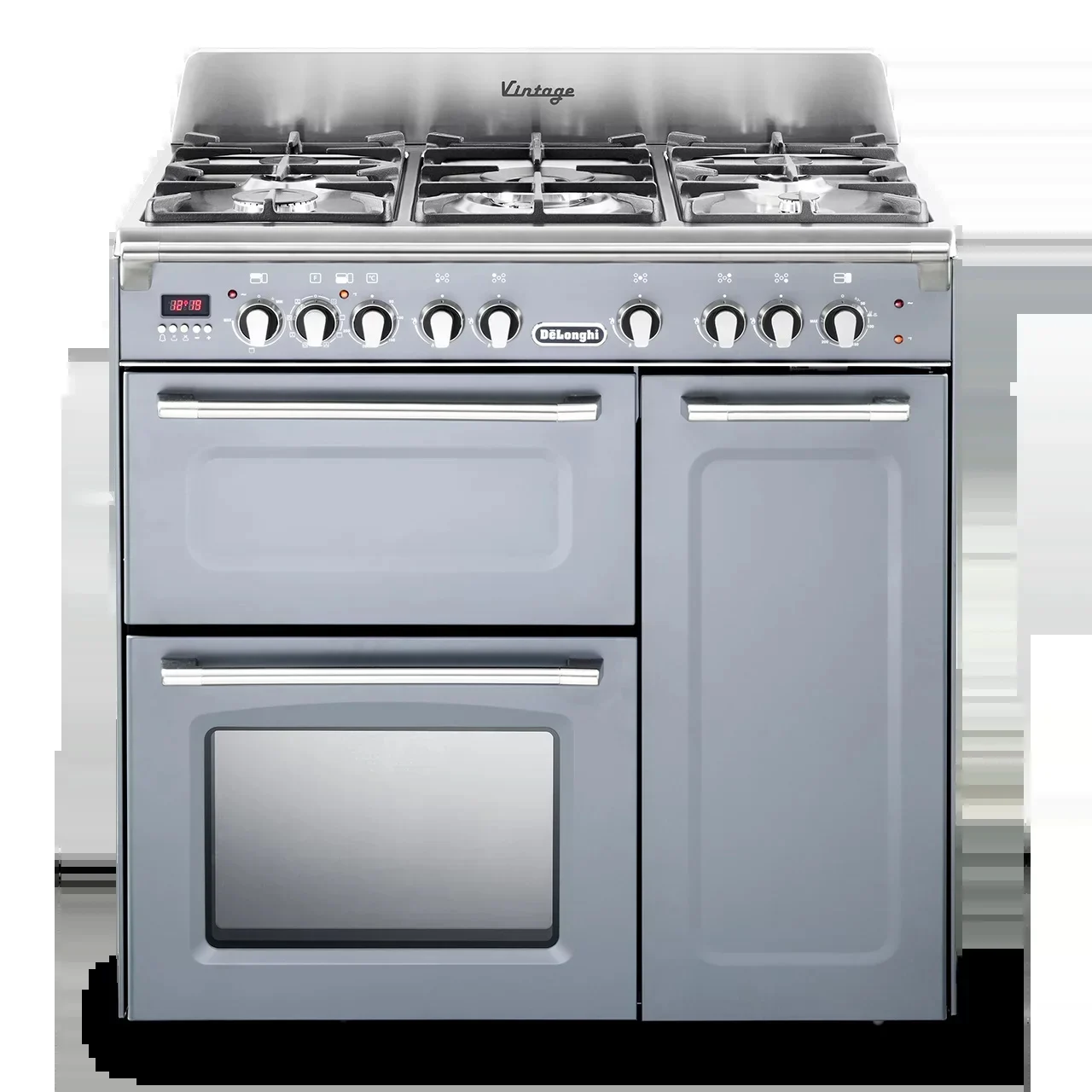 Delonghi Vintage D3vr 908 Df Slate-1, Dual Fuel Range Cooker - Slate Grey