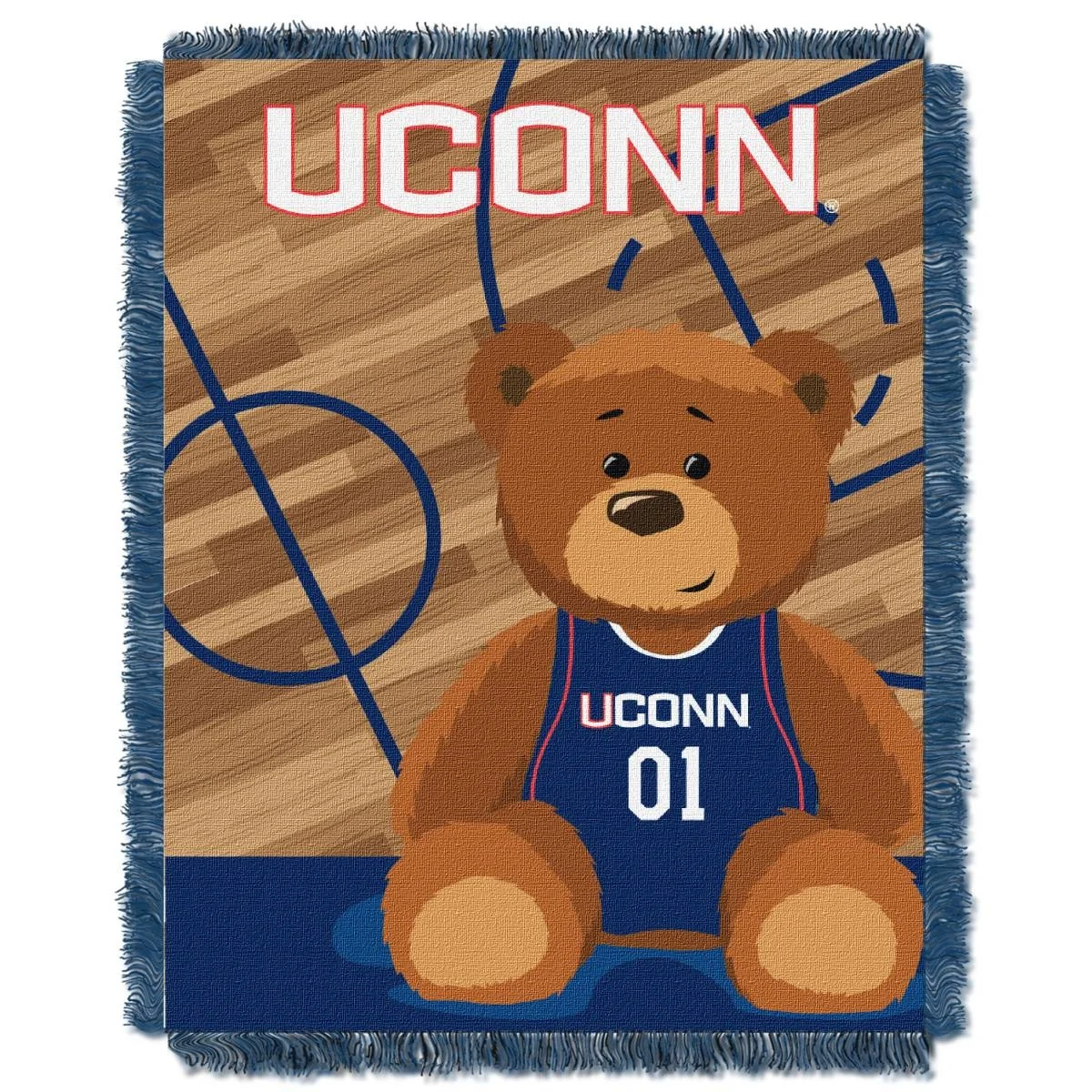 Ncaa Uconn Huskies Baby Woven Jacquard Throw Blanket 46x60 Inches