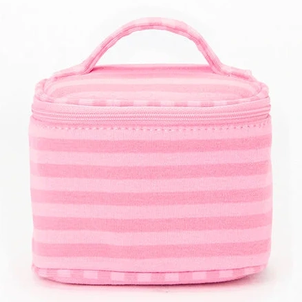 John Galt Pink Striped Makeup Bag