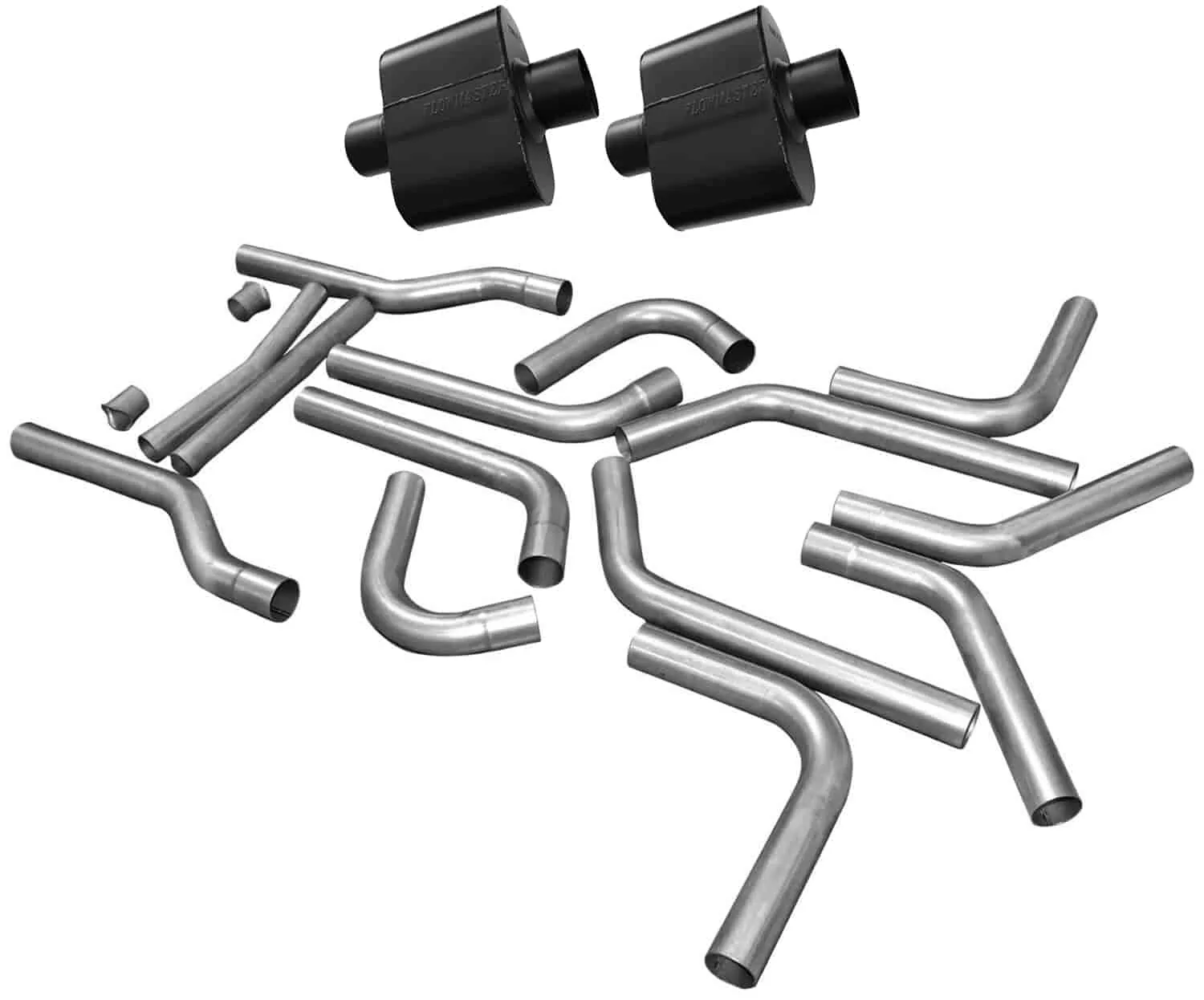 Flowmaster Super 10 Series Delta Flow Mufflers And U-fit Dual Exhaust Pipe Kit