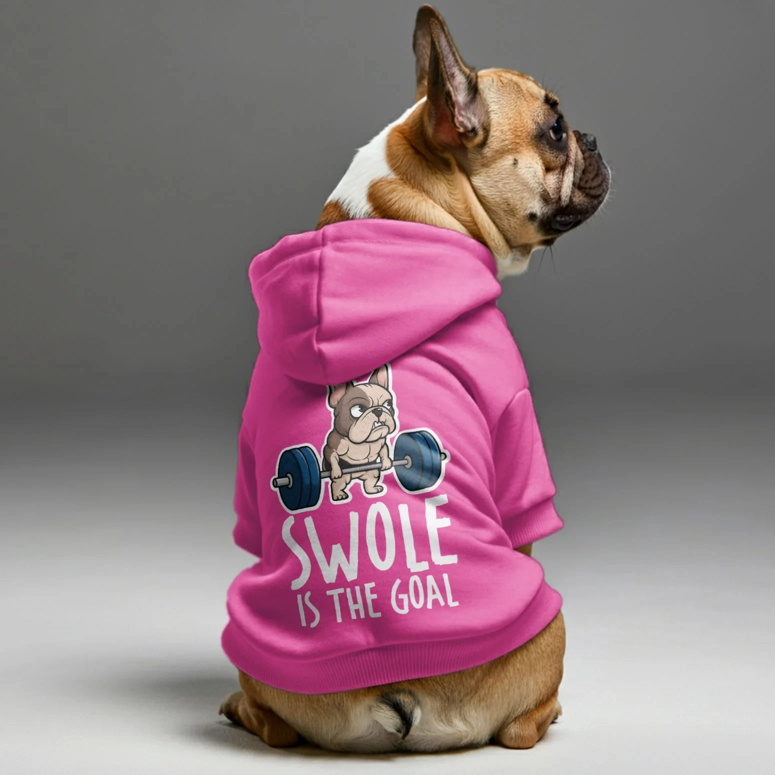 Swole Is The Goal - Personalized French Bulldog Hoodies With Funny Quotes – Stylish, Cozy, And Premium 100% Cotton - Pink