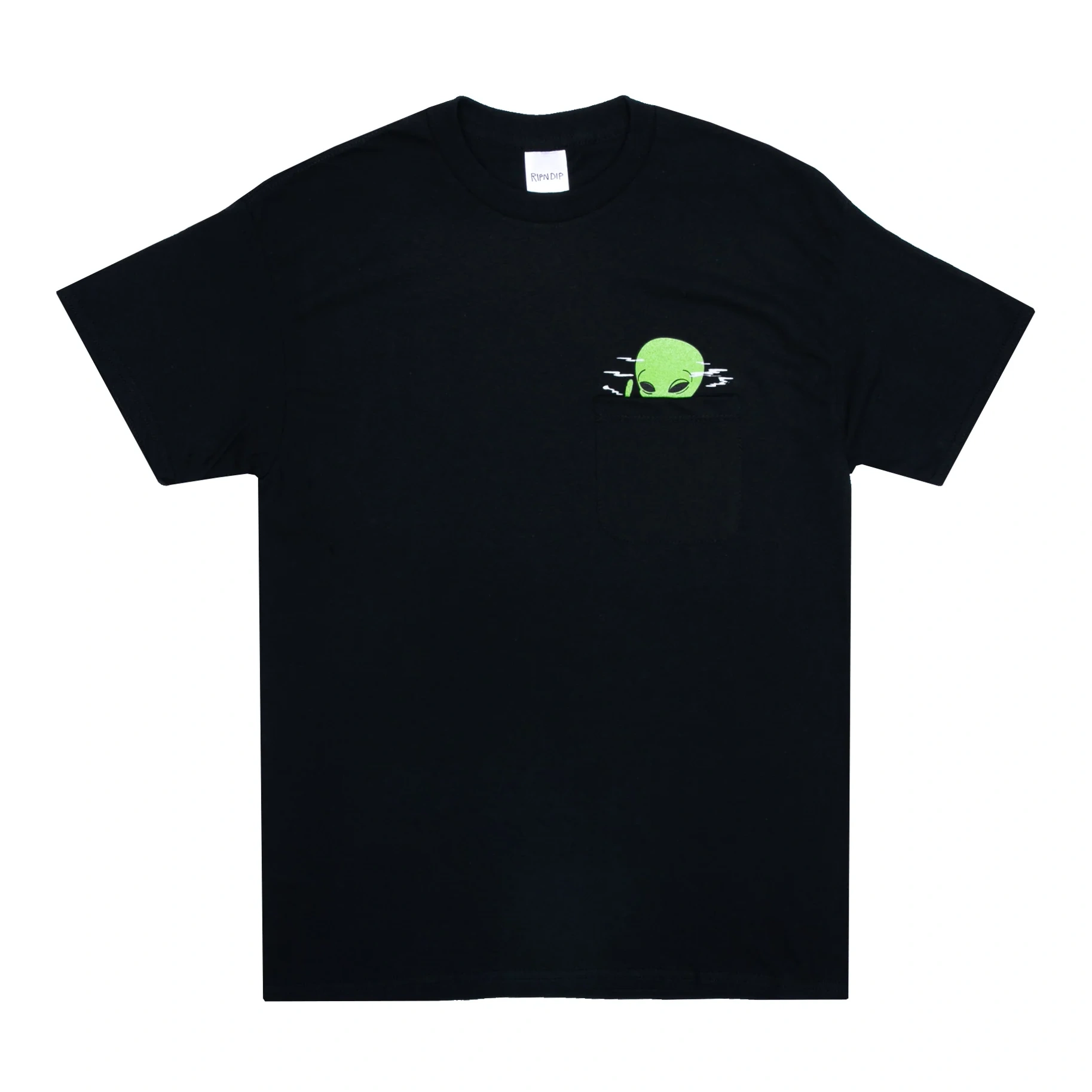 Smoking Alien Pocket Tee (black) - Medium