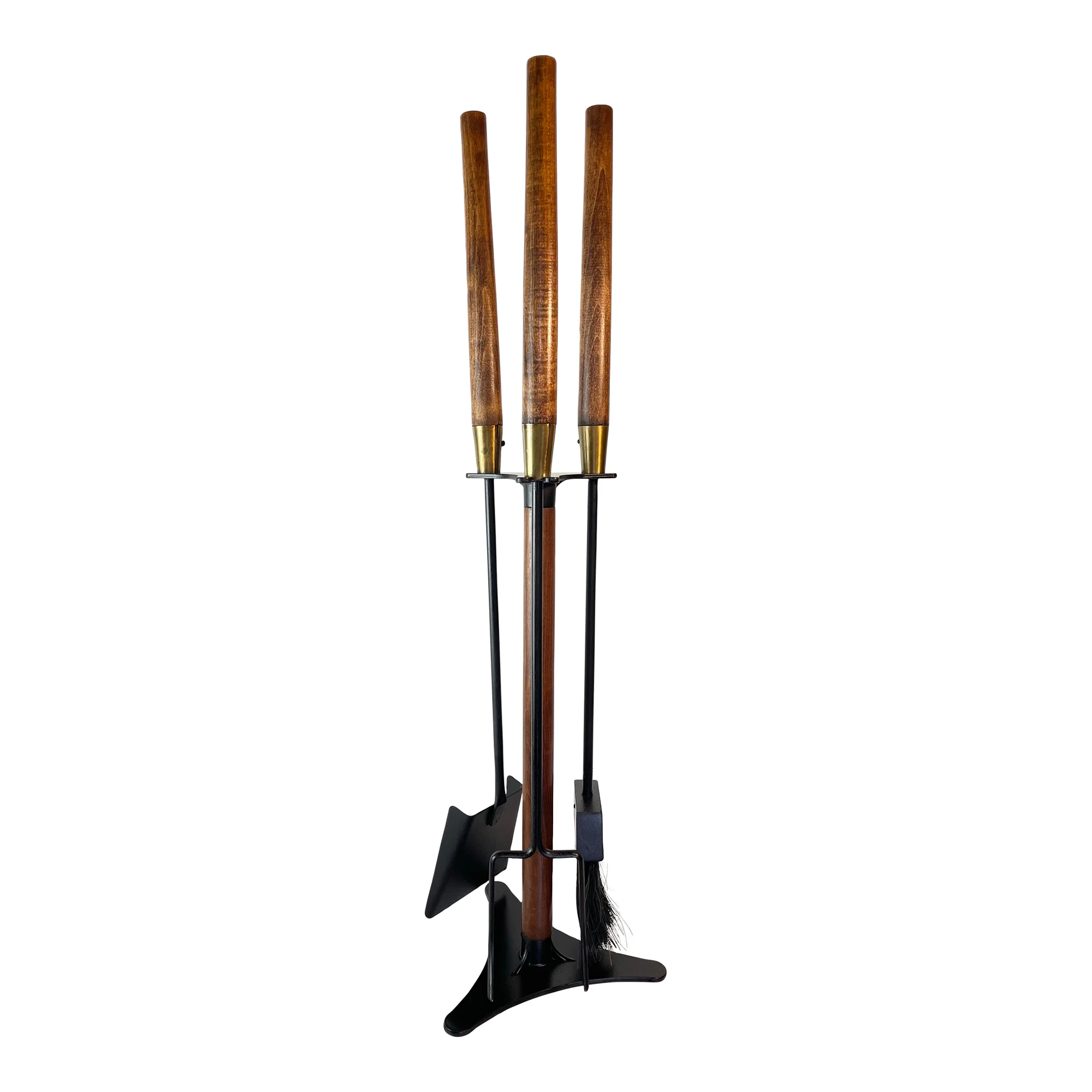 1960s Vintage Seymour Manufacturing Company Mid Century Modern Fireplace Tool Set
