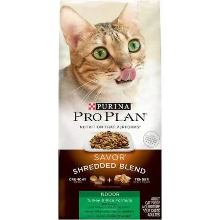 Purina Pro Plan Savor Shredded Blend Indoor Cat Food, Turkey & Rice Formula, 5lb