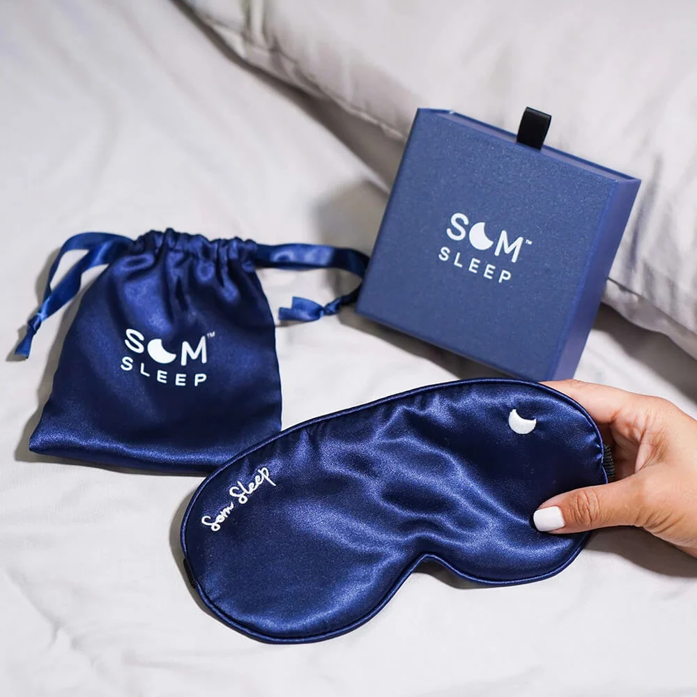 The Satin Silk Sleep Mask In Navy Blue - Limited Edition
