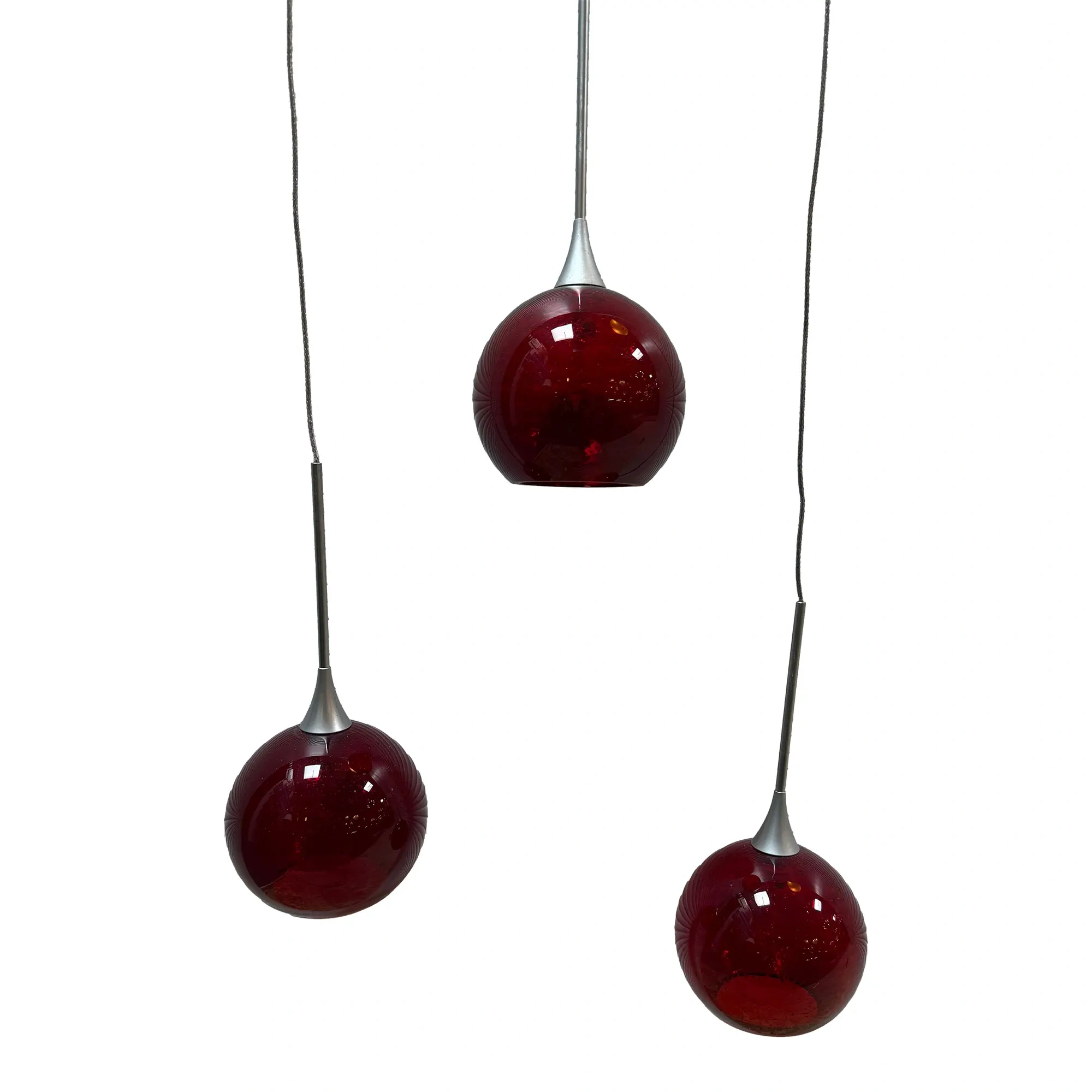 Bruck Lighting Bobo Red Pendant Lights, Set Of Three