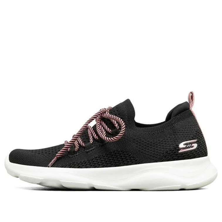 (wmns) Skechers Bobs Surge Running Shoes Black/white/pink 117003-bkpk