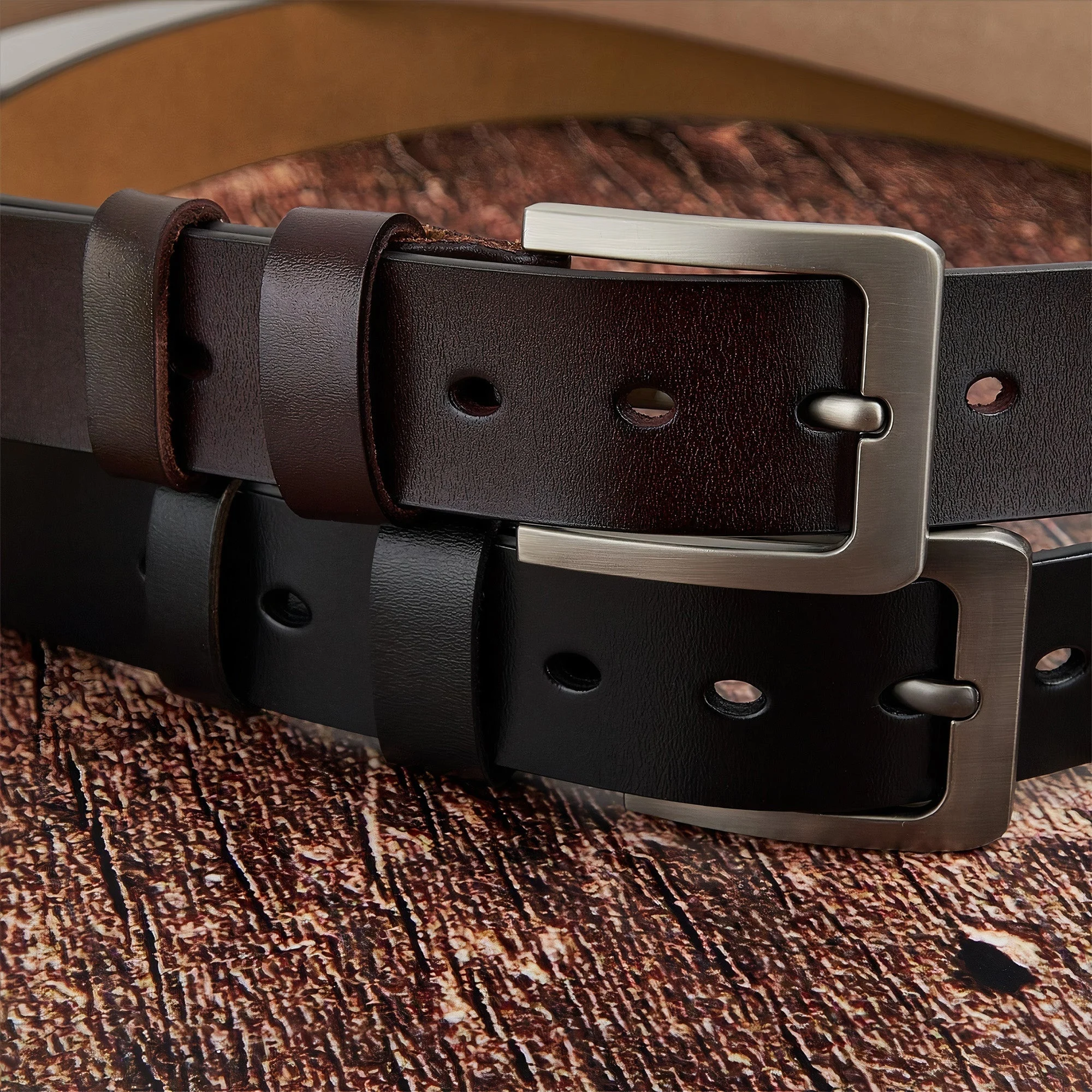 Papa The Man. The Myth. The Legend - Personalized Engraved Leather Belt - Black/50 Inches
