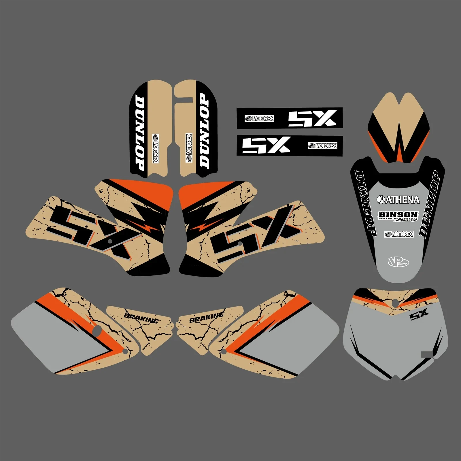 Motorcycle Graphics Background Decals Stickers Kits For Ktm Sx65 02-08 - 1902