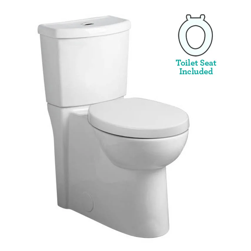 American Standard Studio Round-front Two-piece Dual Flush Toilet With Concealed Trapway, Everclean Surface, Powerwash Rim And Right Height Bowl - Includes Slow-close Seat