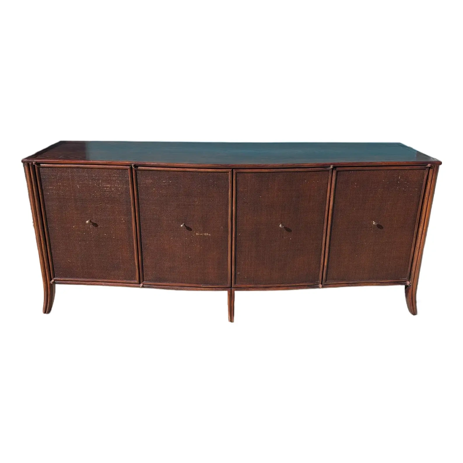 Modern Barbara Barry For Baker / Mcguire Rattan, Oak & Raffia Sideboard Buffet