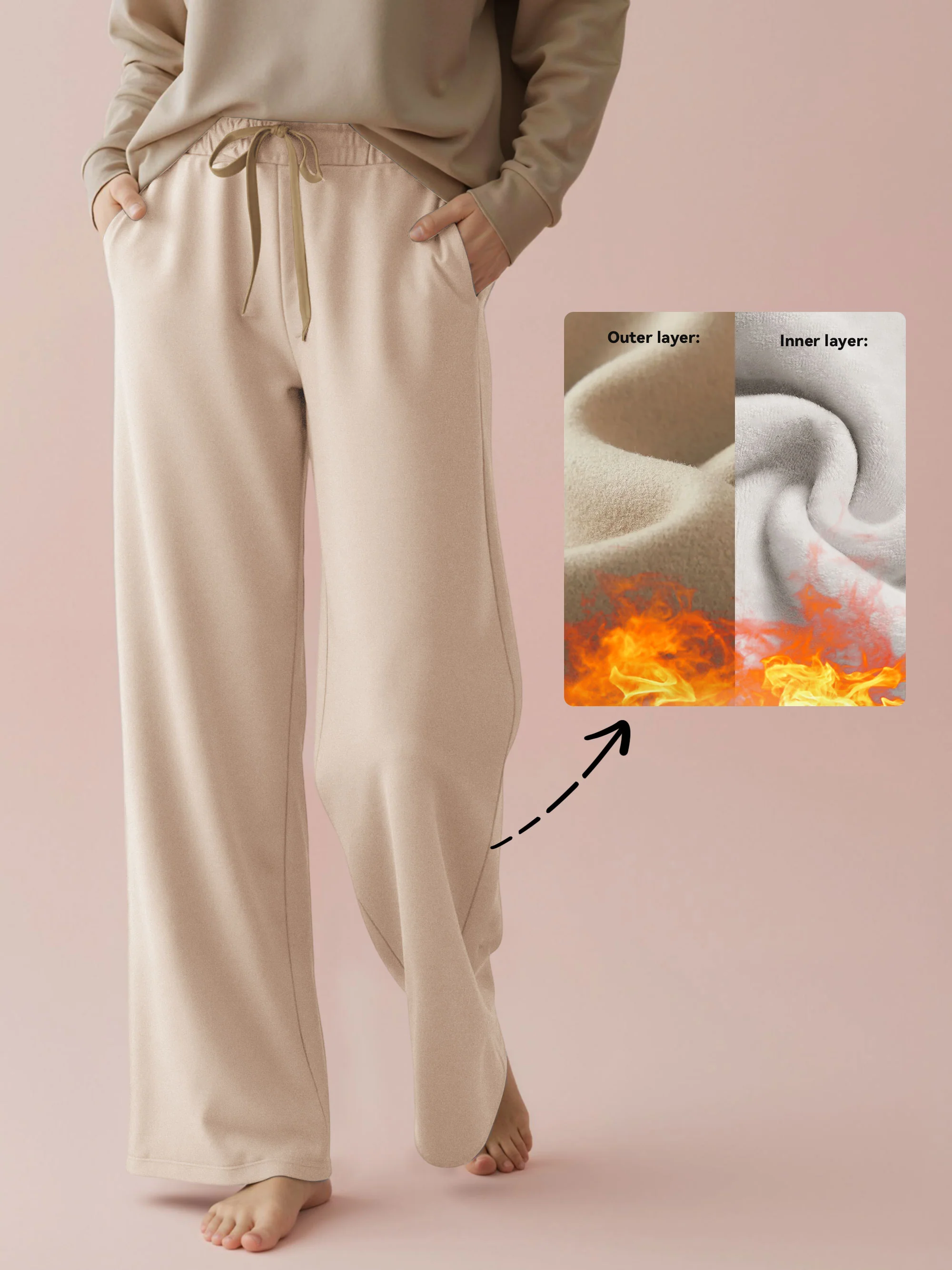 Showitty Fleece-lined Wide-leg Sweatpants | Warm, Cozy & Effortlessly Chic