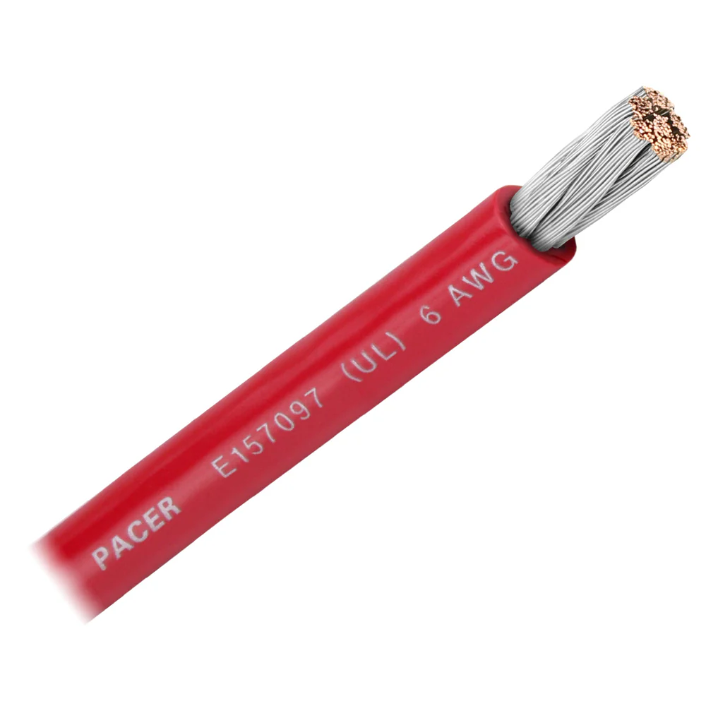 Pacer Red 6 Awg Battery Cable - Sold By The Foot